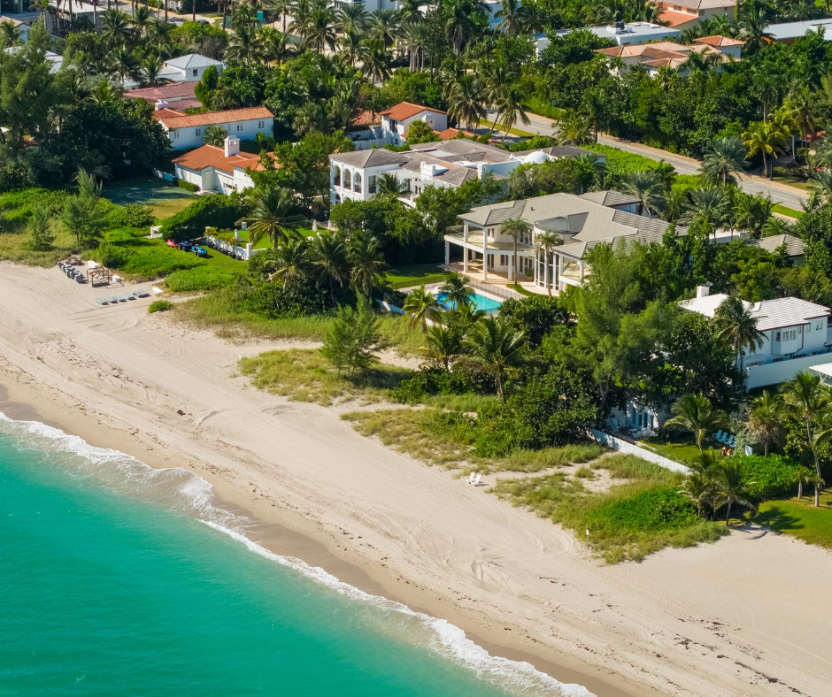 aerial view of beach coast