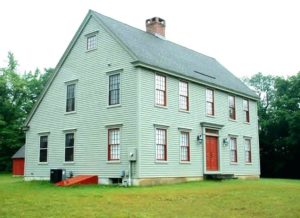 modern house with saltbox roof